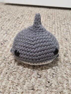 Hand Crafted Gray Crochet Shark Plush - Cute Amigurumi Toy